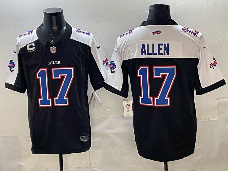 Men 2026 Buffalo Bills #17 Allen black white Limited Nike NFL Jersey style 02